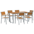 Garten Essgruppe 7 pcs Grau Massivholz Akazie