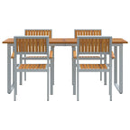 Garten Essgruppe 5 pcs Grau Massivholz Akazie