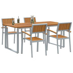Garten Essgruppe 5 pcs Grau Massivholz Akazie