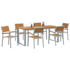 Garten Essgruppe 7 pcs Grau Massivholz Akazie