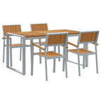 Garten Essgruppe 5 pcs Grau Massivholz Akazie