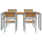 Garten Essgruppe 5 pcs Grau Massivholz Akazie