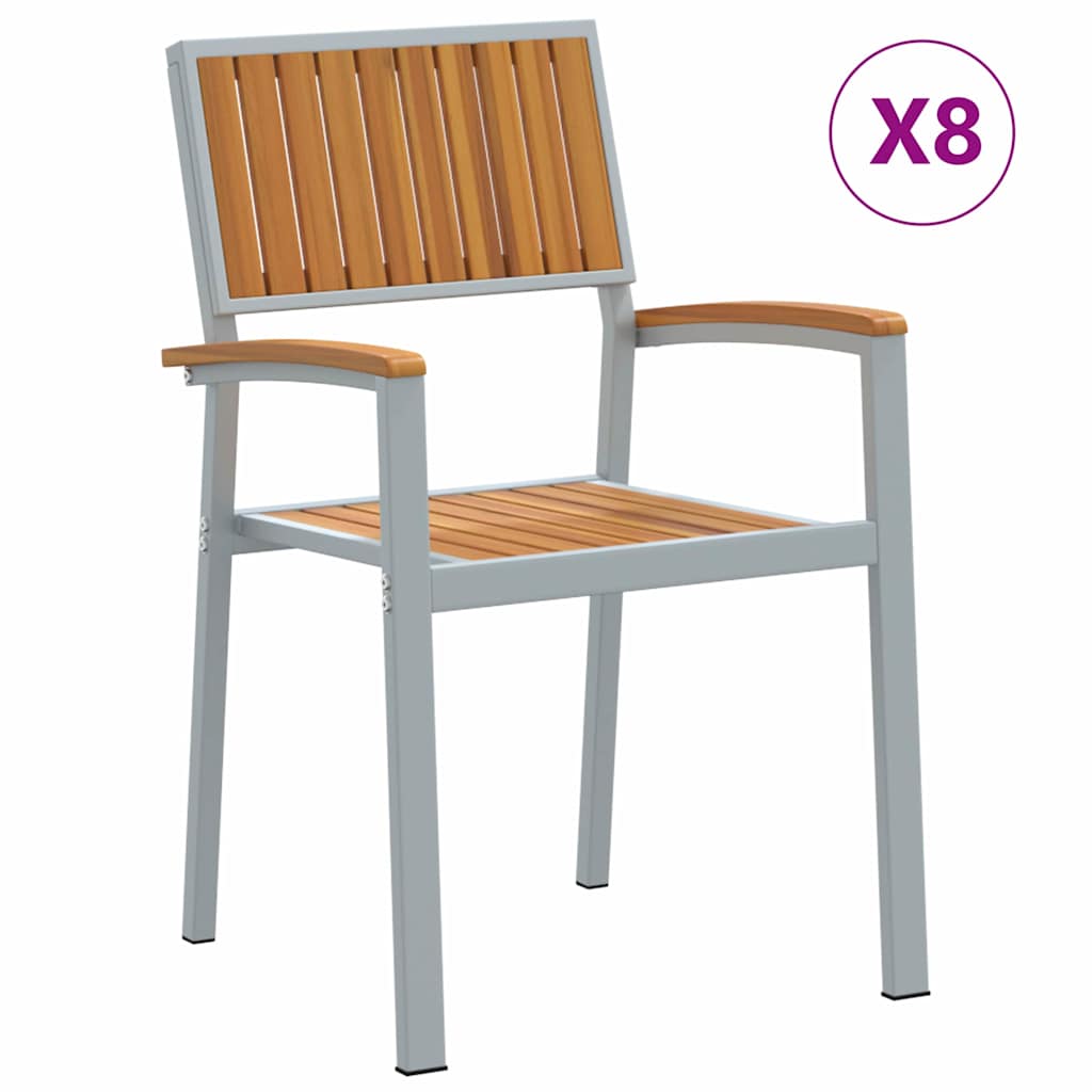 Stapelstuhl 8 pcs Braun 56 x 57 x 87 cm Massivholz Akazie