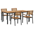 Garten Essgruppe 5 pcs Schwarz Massivholz Akazie