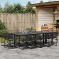 13-tlg. Garten-Essgruppe Schwarz Poly Rattan