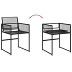 9-tlg. Garten-Essgruppe Schwarz Poly Rattan