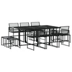 11-tlg. Garten-Essgruppe Schwarz Poly Rattan