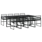 9-tlg. Garten-Essgruppe Schwarz Poly Rattan