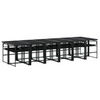13-tlg. Garten-Essgruppe mit Kissen Schwarz Poly Rattan