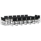 17-tlg. Garten-Essgruppe mit Kissen Schwarz Poly Rattan