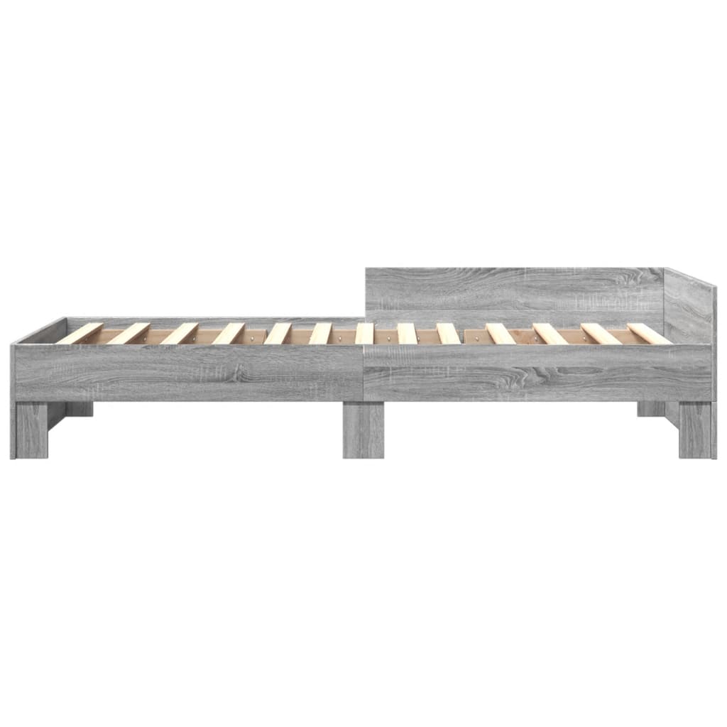 Bettgestell Grau Sonoma 100x200 cm Holzwerkstoff