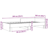 Bettgestell Grau Sonoma 100x200 cm Holzwerkstoff