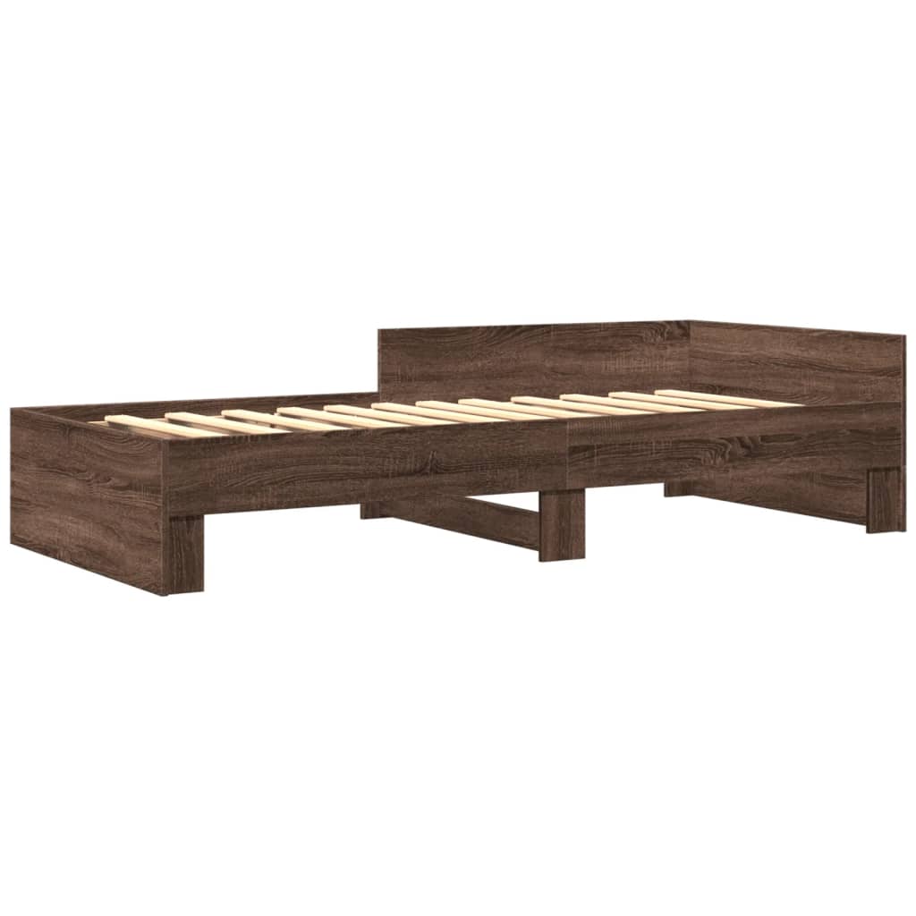 Bettgestell ohne Matratze Braun Eiche 90x190 cm Holzwerkstoff