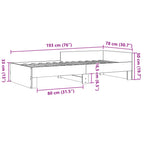 Bettgestell ohne Matratze Räuchereiche 75x190 cm Holzwerkstoff