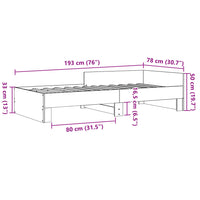 Bettgestell ohne Matratze Räuchereiche 75x190 cm Holzwerkstoff