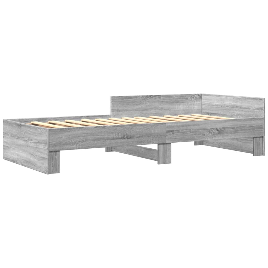 Bettgestell Grau Sonoma 75x190 cm Holzwerkstoff