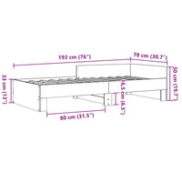 Bettgestell Grau Sonoma 75x190 cm Holzwerkstoff