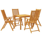 5-tlg. Garten-Essgruppe 85x85x74 cm Massivholz Akazie