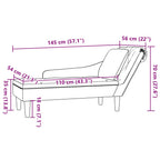 Chaiselongue mit Kissen und Rechter Armlehne Dunkelgrau Samt