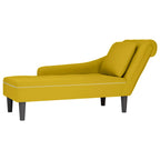 Chaiselongue mit Kissen und Rechter Armlehne Gelb Samt