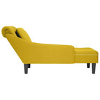 Chaiselongue mit Kissen und Rechter Armlehne Gelb Samt