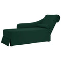 Chaiselongue mit Nackenrolle Rechter Armlehne Dunkelgrün Samt