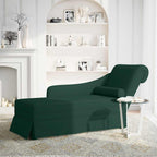 Chaiselongue mit Nackenrolle Rechter Armlehne Dunkelgrün Samt