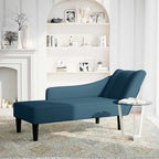 Chaiselongue mit Rechter Armlehne Blau Samt