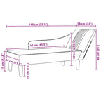 Chaiselongue mit Rechter Armlehne Blau Samt
