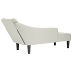 Chaiselongue mit Rechter Armlehne Creme Samt