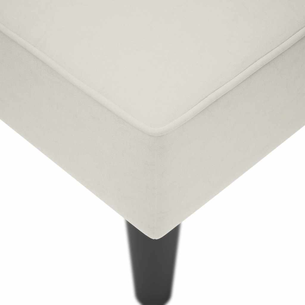 Chaiselongue mit Rechter Armlehne Creme Samt