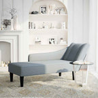 Chaiselongue mit Rechter Armlehne Hellgrau Stoff