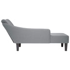 Chaiselongue mit Rechter Armlehne Hellgrau Stoff