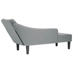 Chaiselongue mit Rechter Armlehne Hellgrau Stoff