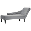 Chaiselongue mit Kissen und Rechter Armlehne Hellgrau Stoff