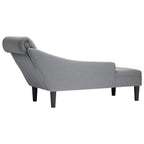 Chaiselongue mit Kissen und Rechter Armlehne Hellgrau Stoff