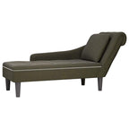 Chaiselongue mit Kissen & Rechter Armlehne Armeegrün Kunstleder