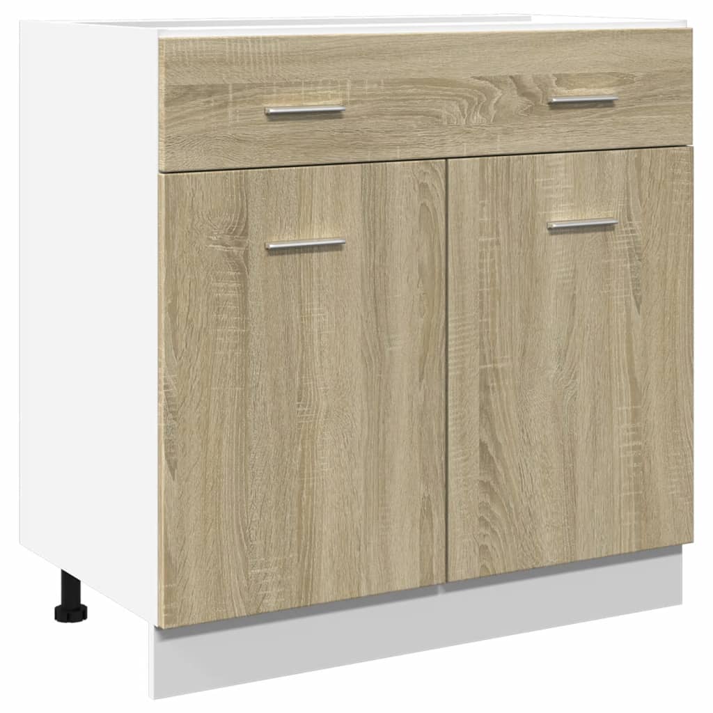 Schubunterschrank Sonoma-Eiche 80x46x81,5 cm Holzwerkstoff