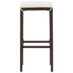 5-tlg. Gartenbar-Set Braun Massivholz Akazie und Poly Rattan