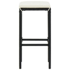 5-tlg. Gartenbar-Set Schwarz Massivholz Akazie und Poly Rattan