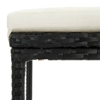 5-tlg. Gartenbar-Set Schwarz Massivholz Akazie und Poly Rattan