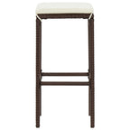7-tlg. Gartenbar-Set Braun Massivholz Akazie und Poly Rattan