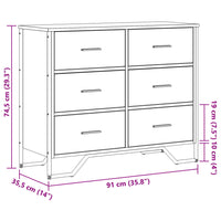 Kommode Räuchereiche 91x35,5x74,5 cm Holzwerkstoff