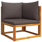 6-tlg. Gartensofa-Set mit Kissen Holz Akazie & Seil