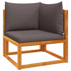 5-tlg. Gartensofa-Set mit Kissen Holz Akazie & Seil