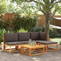 5-tlg. Gartensofa-Set mit Kissen Holz Akazie & Seil
