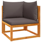 6-tlg. Gartensofa-Set mit Kissen Holz Akazie & Seil