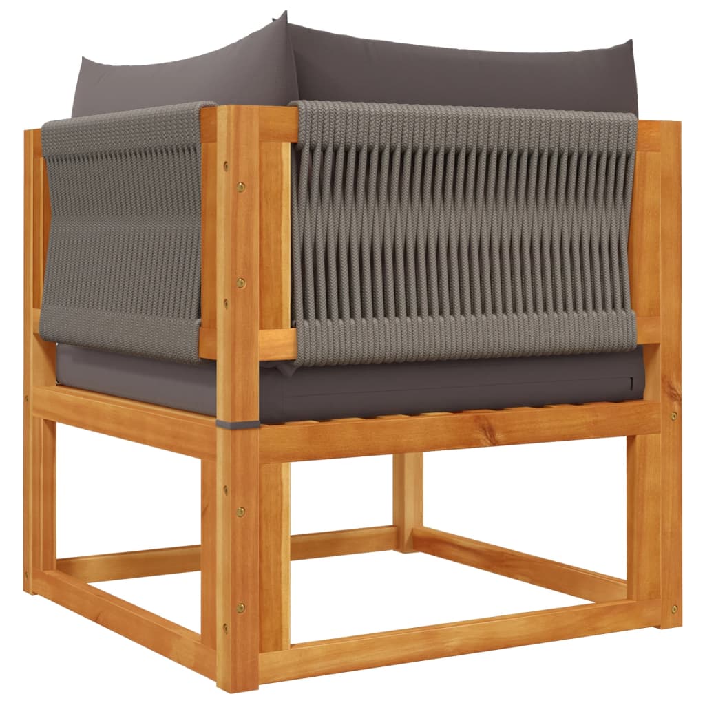 11-tlg. Gartensofa-Set mit Kissen Holz Akazie & Seil