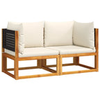 Gartensofas-Ecke mit Kissen 2 Stk. Holz Akazie & Rattan