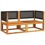 Gartensofas-Ecke mit Kissen 2 Stk. Holz Akazie & Rattan